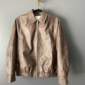 OAK +FORT Women’s VEGAN LEATHER BOMBER JACKET